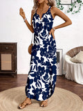 V-Neck Blue Camisole Dress